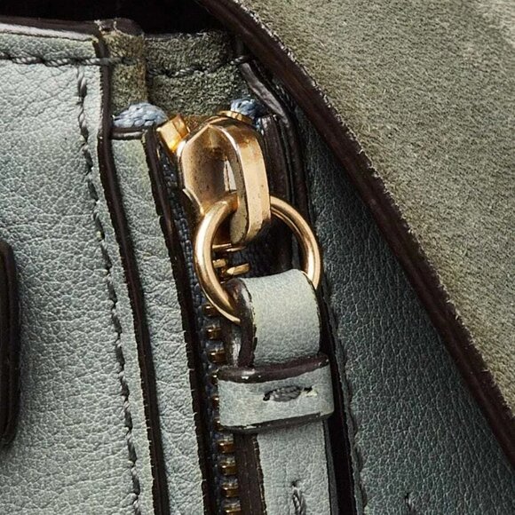 Chloe Light Blue Leather/Suede Small Faye Backpack Bag - Picture 6 of 11